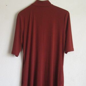 Susan Graver Liquid Knit Cowl-Neck Short Sleeve Dress